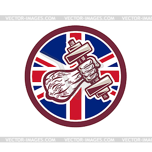 British Personal Trainer Dumbbell UK Flag Icon - vector clipart