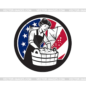 American Laundry USA Flag Icon - stock vector clipart