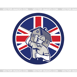 British Building Contractor UK Flag Icon - royalty-free vector clipart