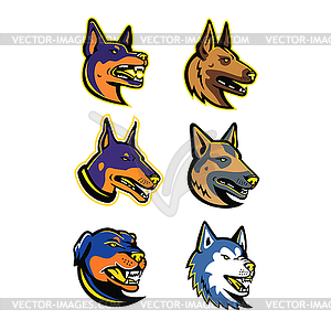 Guard Dogs Mascot Collection Set - vector image