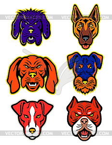 Набор для коллекции талисманов собак - изображение в векторе / векторный клипарт