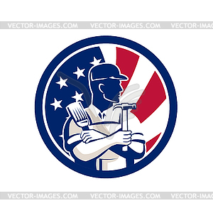 American DIY Expert USA Flag Icon - color vector clipart