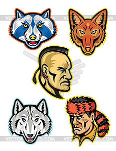 American Wildlife and Folklore Heroes Collection - vector clipart