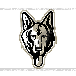 Alsatian Wolf Dog Head Mascot - vector image