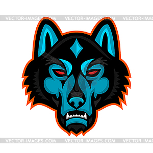 Timber Wolf Head Sports Mascot - vector image