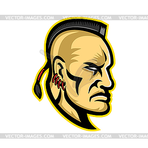 Native American Mohawk Mascot - vector EPS clipart