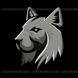 Bobcat Head Metallic Icon - vector image