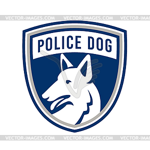 Police Dog Shield Mascot - vector clipart