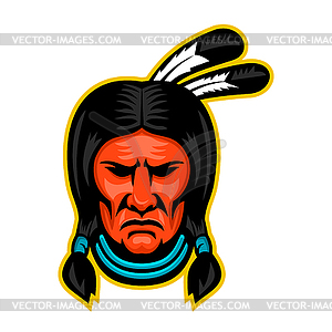 Sioux Chief Sports Mascot - vector clipart