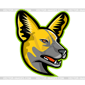 African Wild Dog Mascot - vector clip art