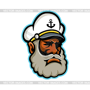 Black Sea Captain or Skipper Mascot - vector image