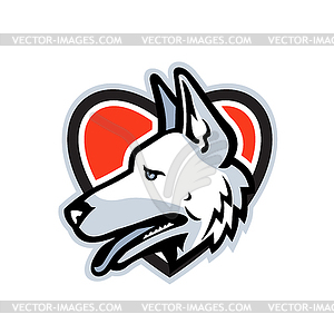 German Shepherd Dog Heart - vector clip art