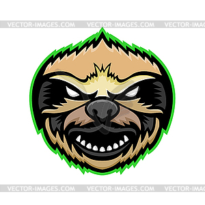 Angry Sloth Mascot - vector clip art