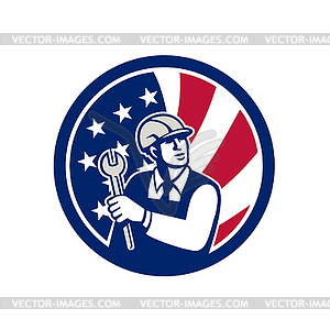 American Engineer USA Flag Icon - vector image