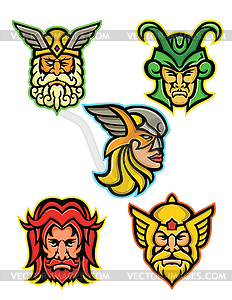 Norse Gods Mascot Collection - vector image