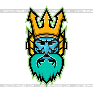 Poseidon Greek God Mascot - royalty-free vector image
