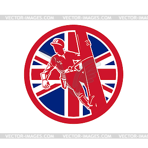 British Linesman Union Jack Flag Icon - vector image