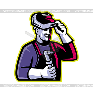 Welder Welding Torch Mascot - vector clipart