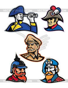 Generals, Admirals and Emperor Mascot Collection - vector image