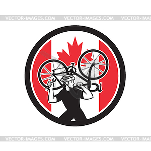 Canadian Bike Mechanic Canada Flag Icon - vector clipart