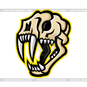 Saber-toothed Cat Skull Mascot - royalty-free vector image
