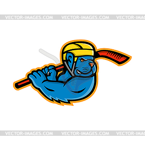 American Bully Ice Hockey Mascot - vector clip art