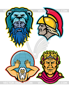 Roman and Greek Heroes Mascot Collection - vector image