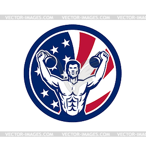 American Physical Fitness USA Flag Icon - vector clip art