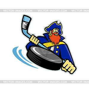 Swashbuckler Ice Hockey Sports Mascot - vector clipart