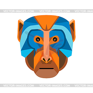 Rhesus Macaque Head Flat Icon - vector clipart