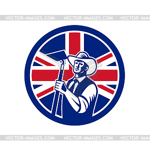 British Organic Farmer Union Jack Flag Icon - vector image