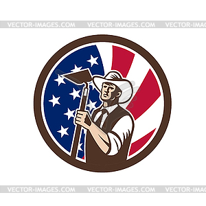 American Organic Farmer USA Flag Icon - vector image