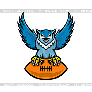 Great Horned Owl American Football Mascot - color vector clipart