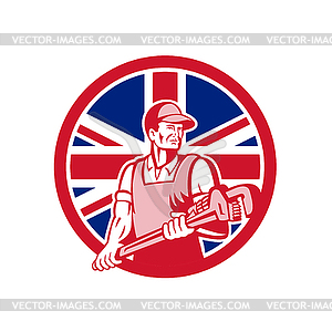 British Plumber and Gasfitter Union Jack Icon - vector image