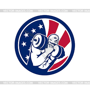 American Gym Circuit USA Flag Icon - vector clipart