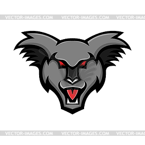 Angry Koala Head Mascot - vector clip art