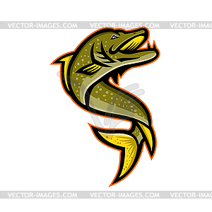 Northern Pike Sports Mascot - vector clipart