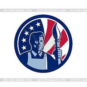 American Fine Artist USA Flag Icon - vector image