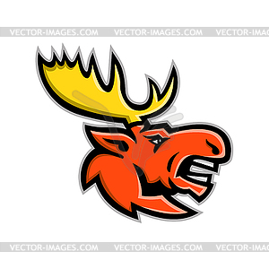 Angry Moose Head Mascot - vector image