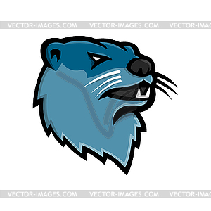 River Otter Head Mascot - vector clipart