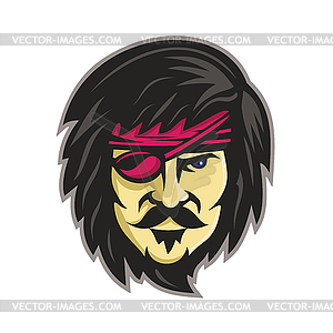 Corsair With Eye Patch Mascot - клипарт в векторе