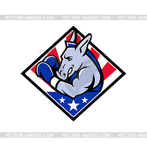Американский ослиный боксер USA Mascot - цветной векторный клипарт