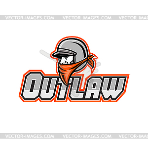 Outlaw Biker Mascot - vector image