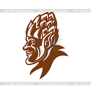 Elf Wearing Hops Hat Smiling Mascot - vector clipart / vector image