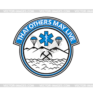 Sea Air Land Rescue Badge - color vector clipart