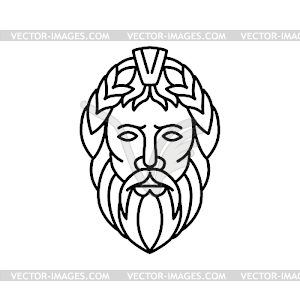 Zeus God of Sky and Thunder Mono Line - vector clipart