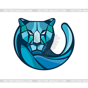 Cheetah Head Low Polygon Style - vector image