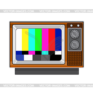 Ретро-телевизор Комплект телевизионных тестовых карт - стоковый клипарт