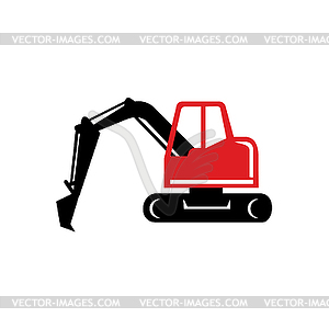 Mechanical Excavator Digger Retro Icon - vector clipart