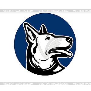 German Shepherd Dog Looking Up Mascot - vector image